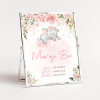 Roze Bloemen Olifant Baby shower Moeder Osa Bar