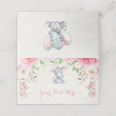 Roze Bloemen Olifant Waterverf Rozen Meisje Oerwou (Buitenkant ongevouwen)