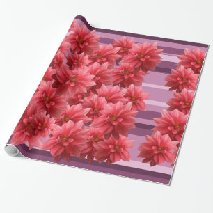 Roze bloemen omslagpapier cadeaupapier