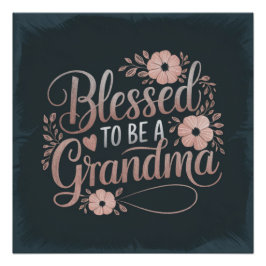 Roze Bloemen Ontwerp voor Moederdag Oma Quote Perfect Poster