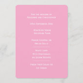 Roze Bloemen Ontwerp Wedding Menu (Achterkant)