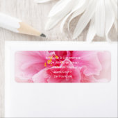 Roze Bloemen Ontwerp Wedding Retour Adres Etiket (Insitu)
