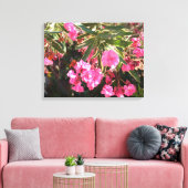 Roze bloemen op de boom canvas afdruk (Insitu (Woonkamer))