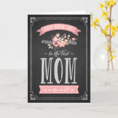 Roze bloemen op het bord | MOEDERDAG KAART (Gele Bloem)