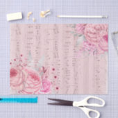 Roze bloemen op muziekblad tissuepapier (Craft)