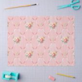 Roze  bloemen op roze lint tissuepapier (Craft)