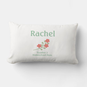 Roze bloemen op witte achtergrond kussen