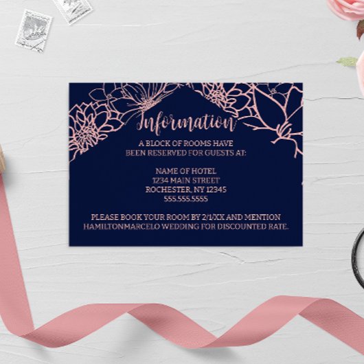 Roze Bloemen Outline bruiloft Behuizing Kaart