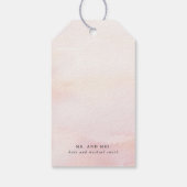 Roze Bloemen Pampas Grass Bruiloft Gift Labels Cadeaulabel (Achterkant)