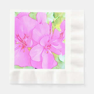 Roze bloemen Papier servetten