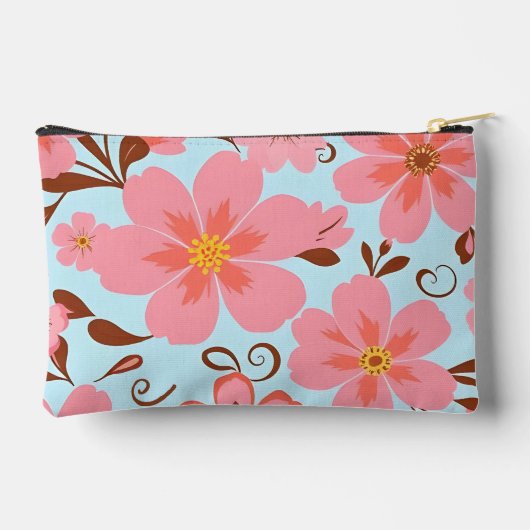 Roze bloemen – Pastel Vibes-Retro bloemen Etui (Achterkant)