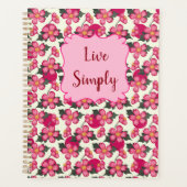  roze bloemen patroonmeisje planner (Voorkant)