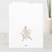 Roze Bloemen Peter de Konijn Monogram Baby shower Bedankkaart (Achterkant)