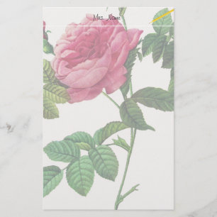 Roze bloemen, Pierre Joseph Redouté Briefpapier