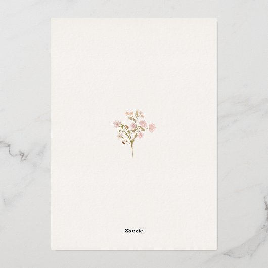 Roze bloemen Pinkbloemen Garden Weddenschap Roos G Folie Uitnodiging (Achterkant)