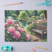 Roze bloemen  pioenen tissuepapier (Craft)