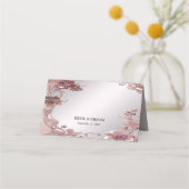 Roze  Bloemen Place Card (Achterkant)