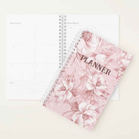 Roze bloemen Planner (Display)