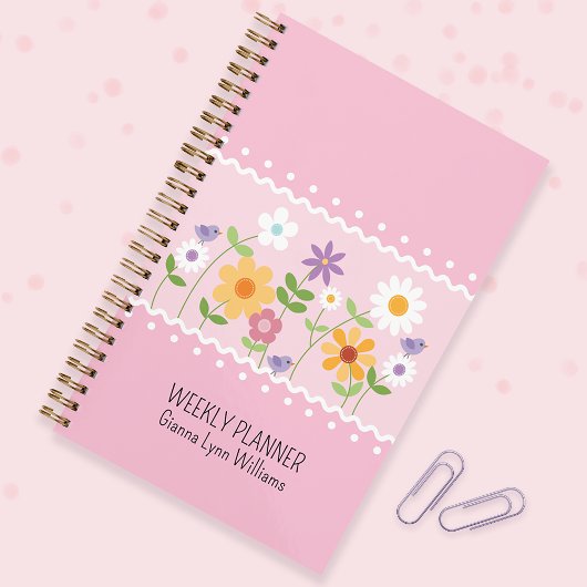 Roze Bloemen  Planner