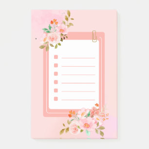Roze bloemen Post-it Notities Post-it® Notes