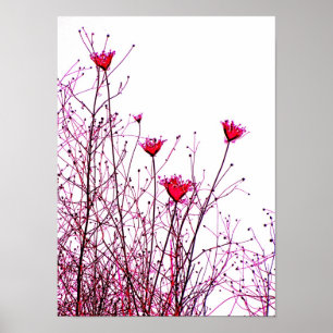 roze bloemen poster