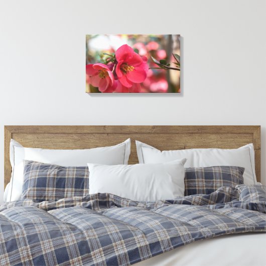 Roze bloemen Premium Canvas (Insitu (Slaapkamer))