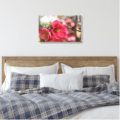 Roze bloemen Premium Canvas Afdruk (Insitu (Slaapkamer))