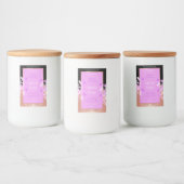 Roze Bloemen Product Labels Zwart en Roos Goud Voedselcontainer Etiket (Flessen)