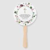 Roze Bloemen Psalm 139:14 Handwaaier (Voorkant)