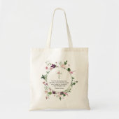 Roze Bloemen Psalm 139:14 Tote Bag (Voorkant)