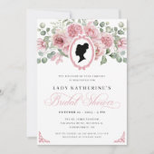 Roze Bloemen Regency Era Bruids Douche Uitnodiging (Voorkant)