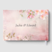 Roze Bloemen Romantisch gastenboek (Achterkant)