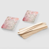 Roze Bloemen Romantisch Trouwprogramma Handwaaier (Niet-gemonteerd)