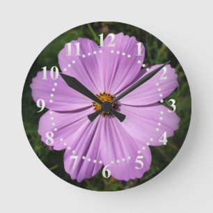 roze bloemen ronde klok