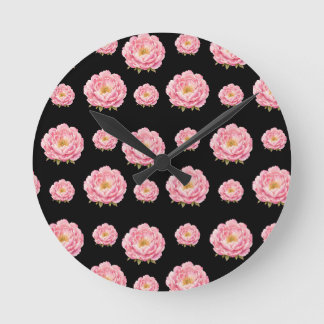 Roze Bloemen Ronde Klok