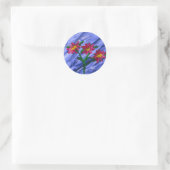 Roze bloemen ronde sticker (Tas)
