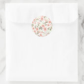 Roze bloemen ronde sticker (Tas)
