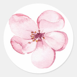 Roze bloemen ronde sticker