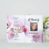 Roze Bloemen Roukaartsjabloon (Staand voorkant)