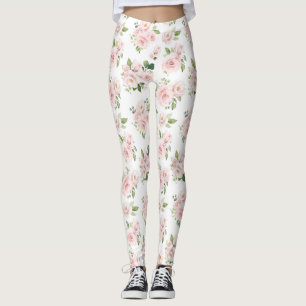 Roze bloemen, roze rozen, Waterverf bloemen Leggings