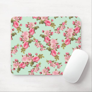 Roze bloemen, roze rozen, Waterverf bloemen Muismat