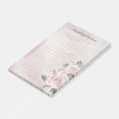 Roze Bloemen Rozen Elegant Lined Gepersonaliseerd Post-it® Notes (Schuin)