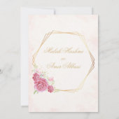 Roze Bloemen & Rozen Gouden Islamitische Moslim br Kaart (Achterkant)