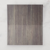 Roze Bloemen Rustieke Houten Bruiloft (Binnenkant ongevouwen)