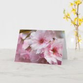 Roze Bloemen Sakura Kaart (Gele Bloem)