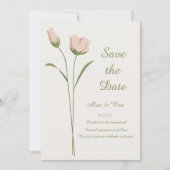 Roze Bloemen Save the Date Kaart (Voorkant)