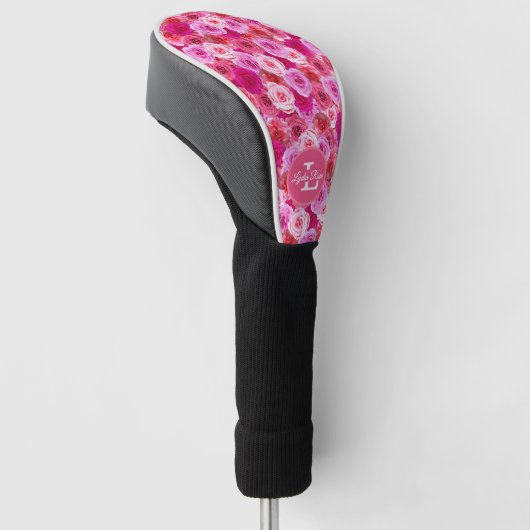 Roze Bloemen Schaduwen van Roze Bloemen gepersonal Golfheadcover (Schuin)