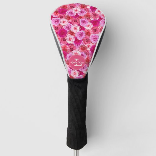 Roze Bloemen Schaduwen van Roze Bloemen gepersonal Golfheadcover (Voorkant)