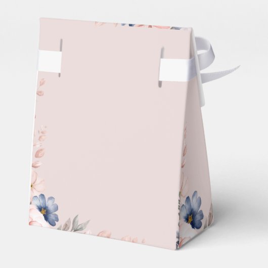 Roze Bloemen Script Modern Baby shower Bedankdoosjes (Achterkant)