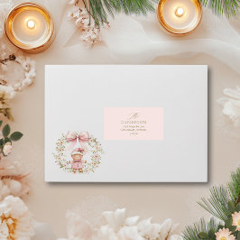 Roze Bloemen Shabby Chic Vintage Kerstmis Etiket